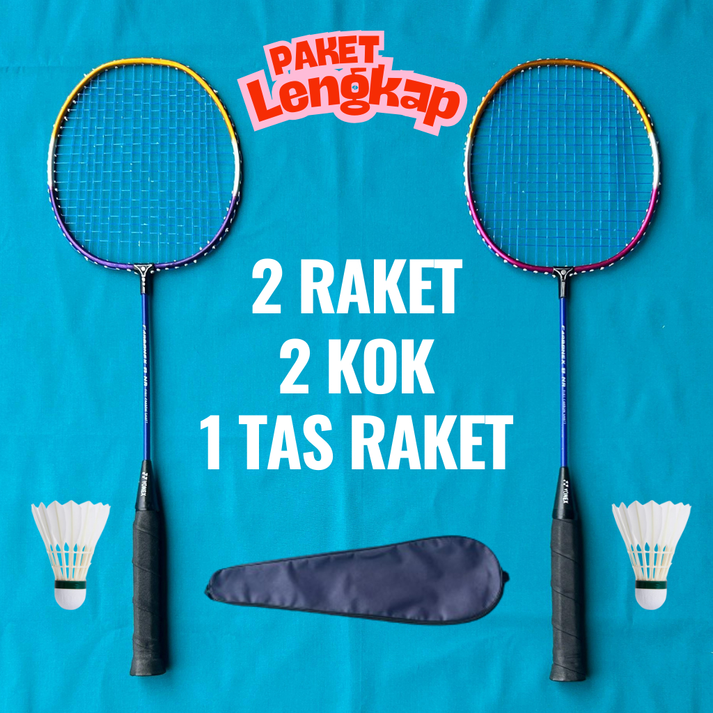 Jual Paket Raket Anak Lengkap 2 Raket 1 Tas Dan 2 Kok | Shopee Indonesia