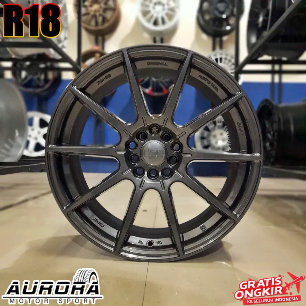 Jual Velg original HSR RAI-S2 R18x8 ET45 gun metal pelek mobil ring 18 ...