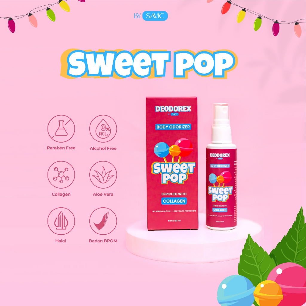 Jual Savic Deodorex Sweet Pop - Collagen Body Odorizer Deodorant Spray ...