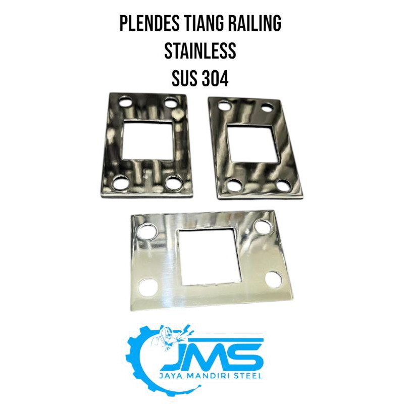 Jual PLENDES/TATAKAN/TAPAK TIANG RAILING BAHAN TEBAL 5MM STAINLESS SUS ...