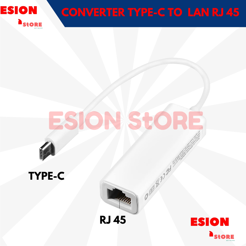 Jual Converter USB Type-C To LAN RJ45 /Type C to Ethernet LAN Adapter ...