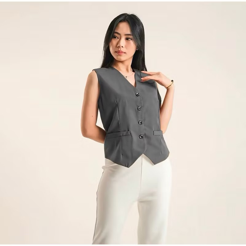 Jual Vest Outer Korean Style / Rompi Jas Wanita Kekinian | Shopee Indonesia