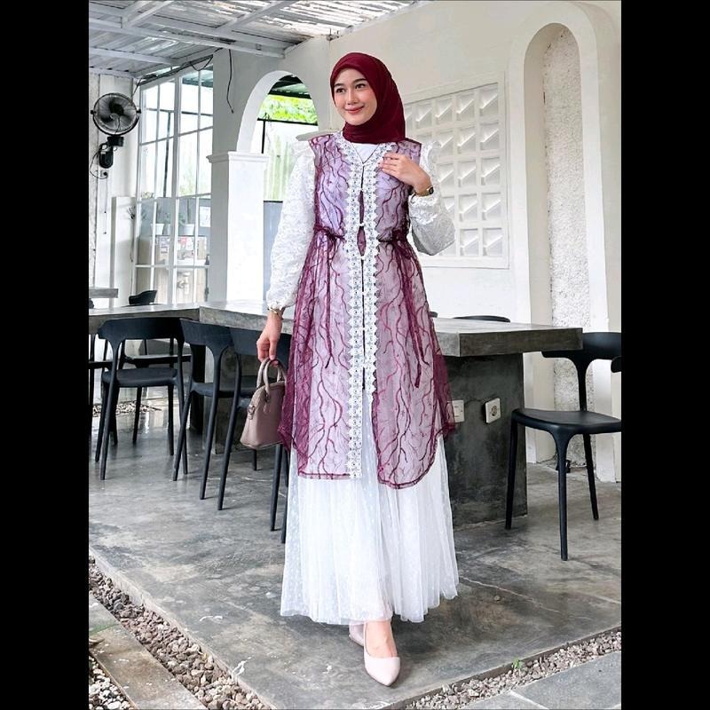 Jual ELBISE - Yovita Setelan Baju Lebaran Wanita Outer Brokat Kondangan ...