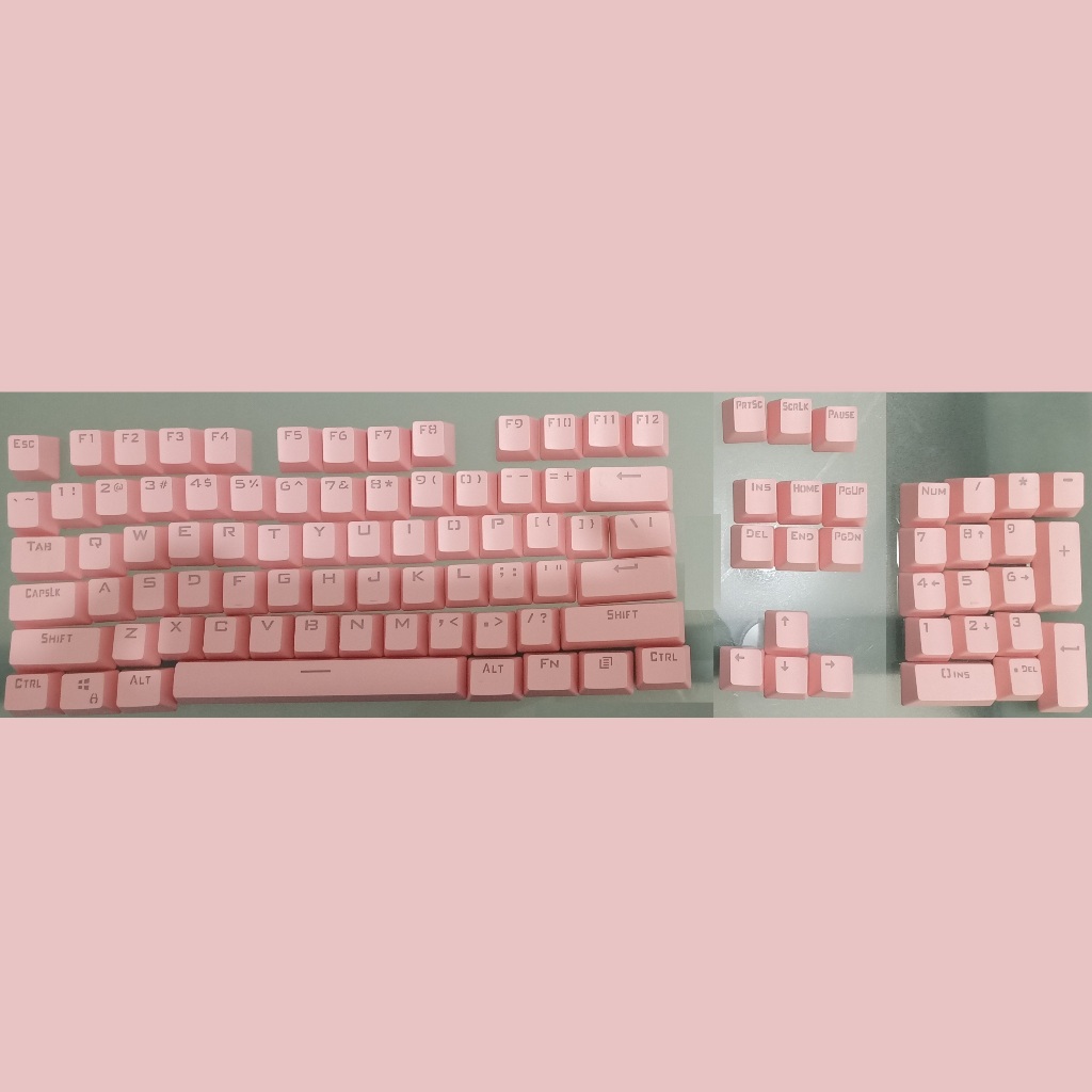 Jual Keycaps Mechanical Keyboard OEM Pink ABS Doubleshot Shine Thru ...