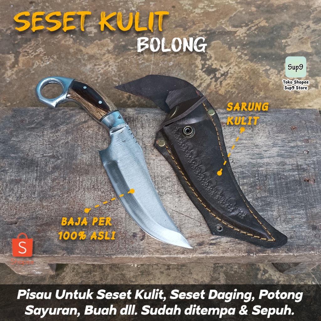 Jual Pisau Skinner Seset Baja Per Sepuhan Pisau Daging Kevis | Shopee ...