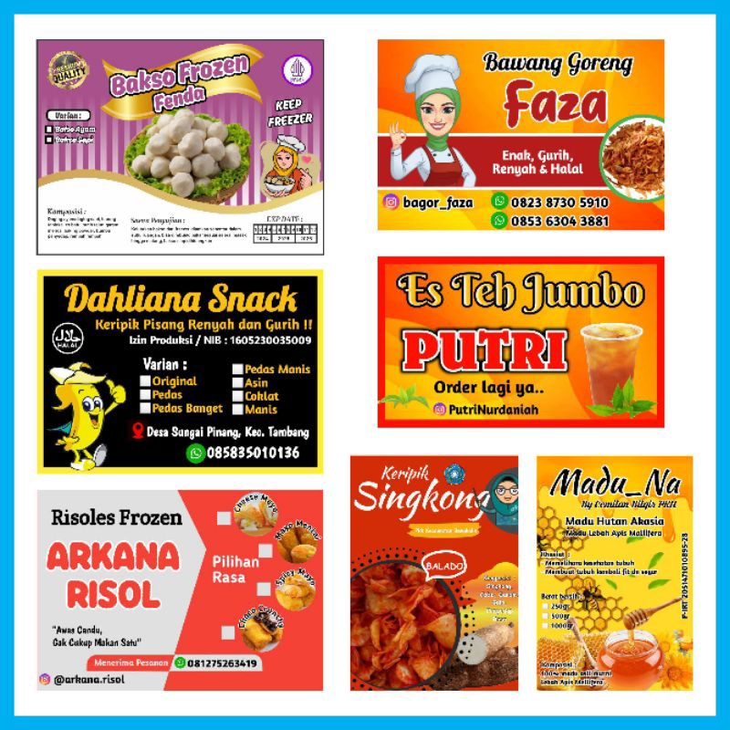 Jual Cetak sticker Stiker label makanan murah per lembar A4 | Shopee ...