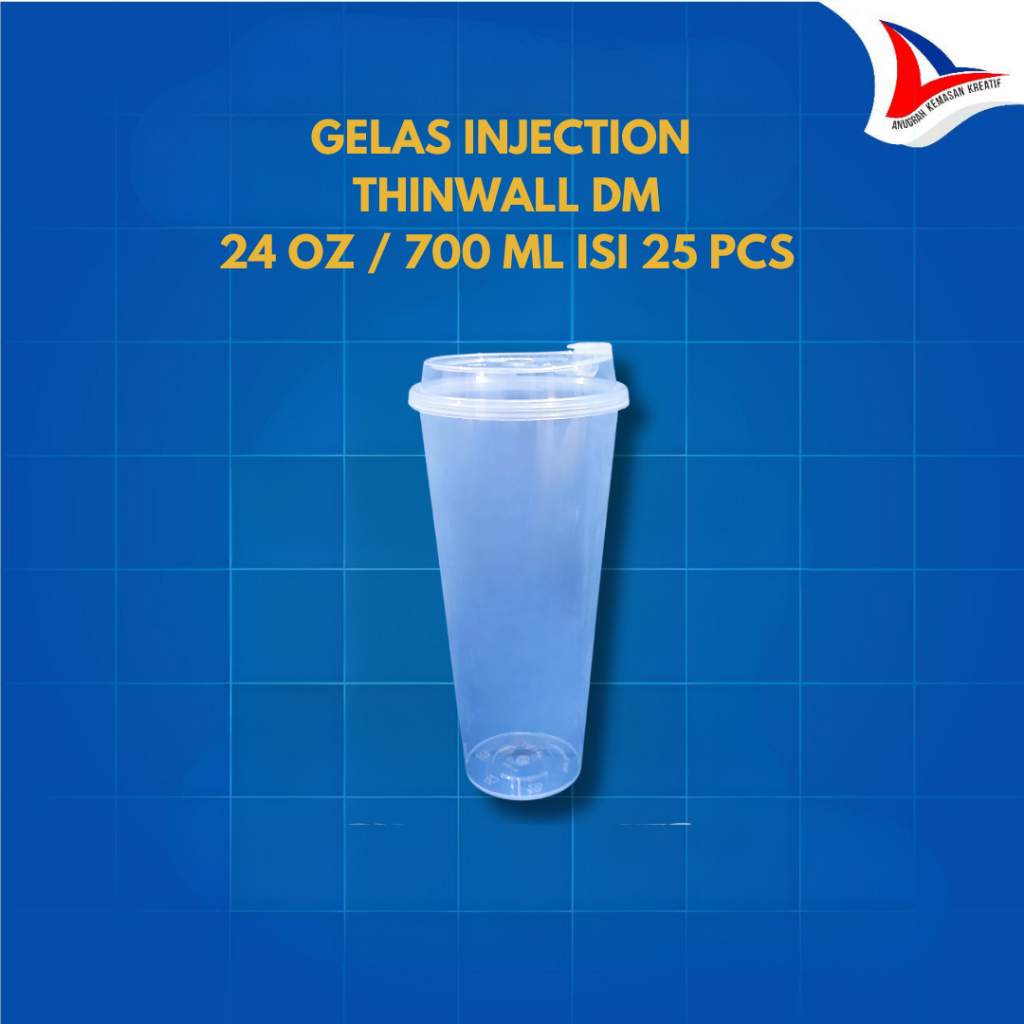 Jual Gelas Cup Inject DM Ukuran 500 ML 700 ML Injection Cup + Tutup isi ...