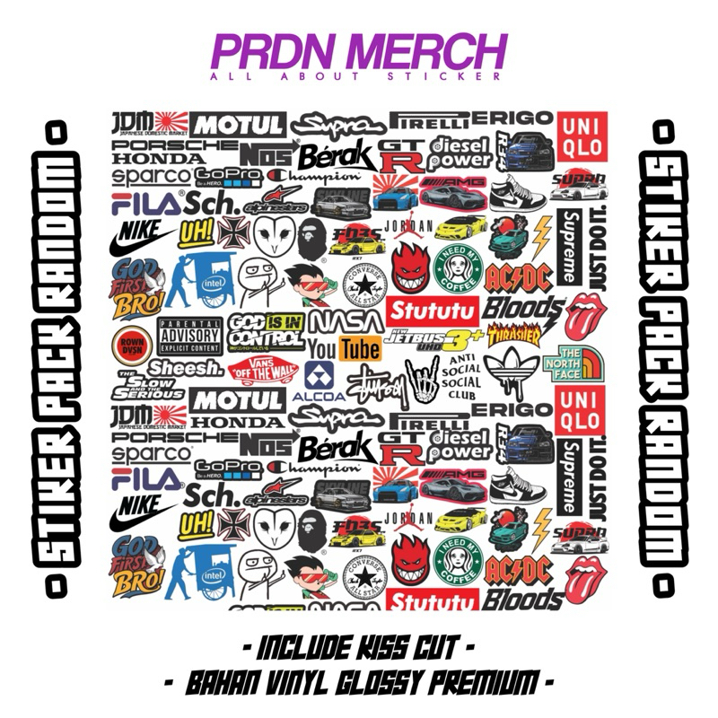 Jual STIKER PACK RANDOM [RACING, DISTRO, SPONSOR, KATA-KATA, DLL ...