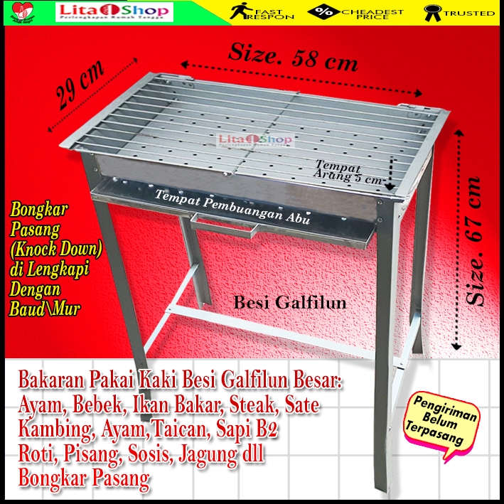 Jual Bakaran Ayam Ikan Sate Besi Galfalun Besar / Bakaran Taican Jagung ...