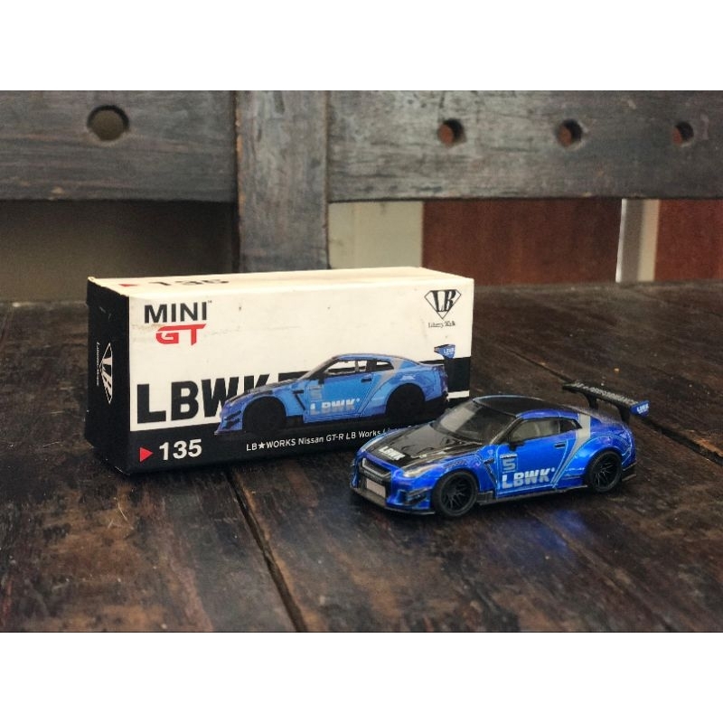 Jual mini gt 135 blue nissan GTR R35 LBWK | Shopee Indonesia
