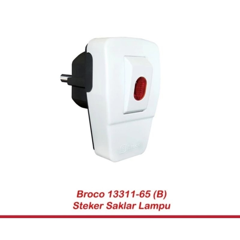 Jual BROCO STEKER SAKLAR LAMPU ON OFF SNI/kepala steker dengan lampu on ...
