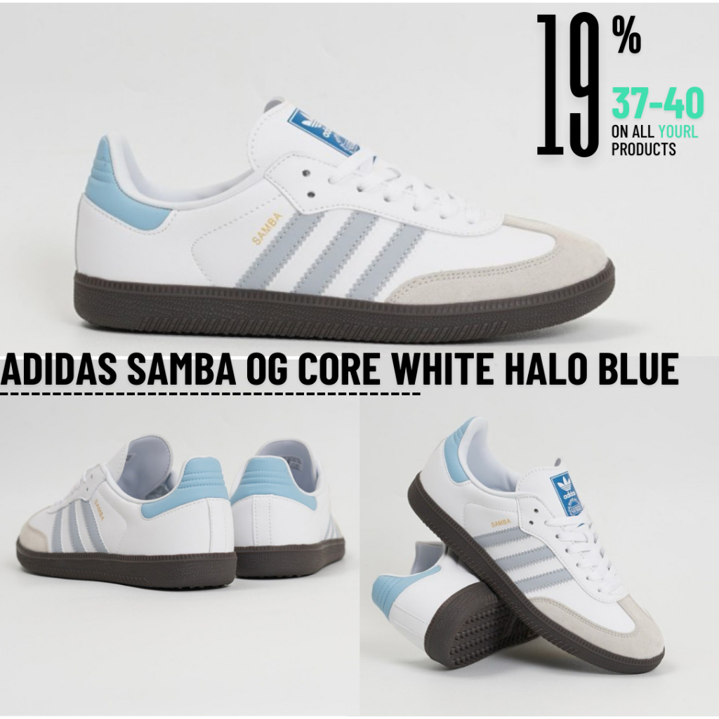 Jual Sandal Adidas Samba OG Core White Halo Blue BNIB | Shopee Indonesia