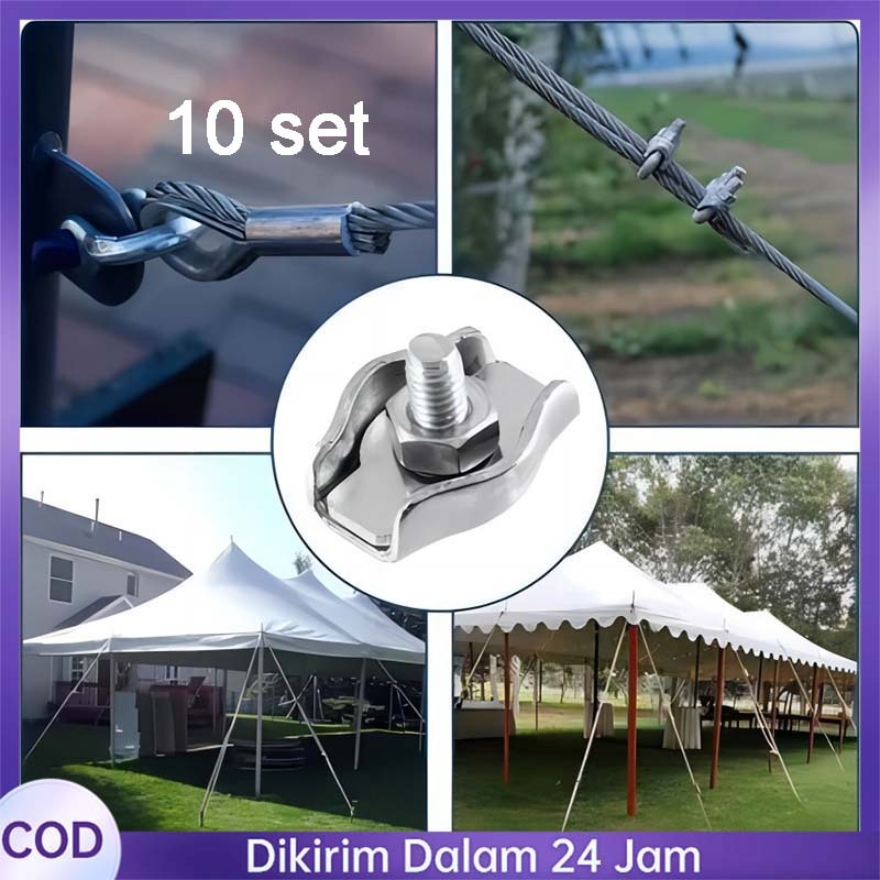 Jual 10pcs Pengait Kawat Seling Crimp Ferrule 304 Stainless Klem Seling ...