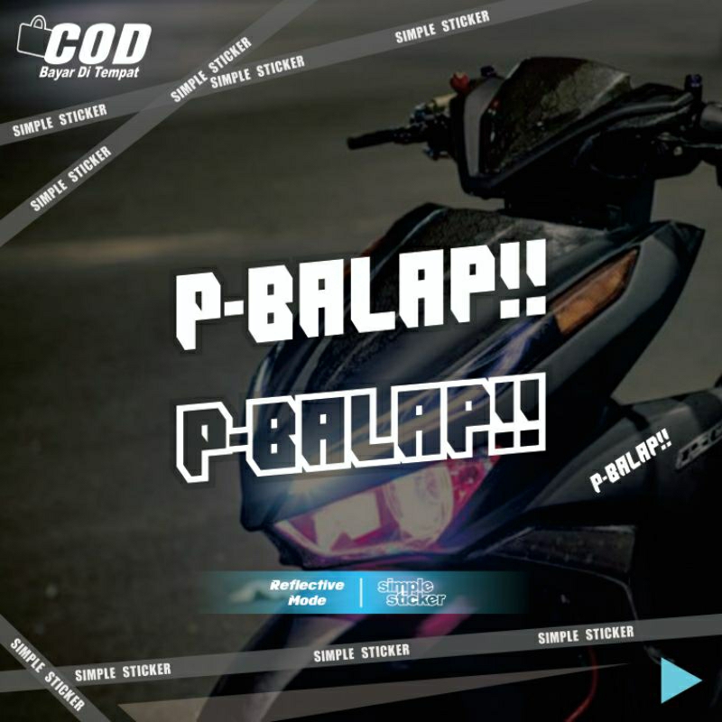 Jual sticker cutting motor P-BALAP | reflective memantulkan cahaya ...