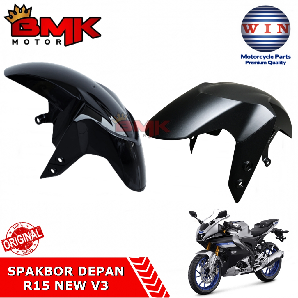 Jual Win Spakbor Depan R15 dan R15M V3 V4 Hitam Doff Slebor | Shopee ...