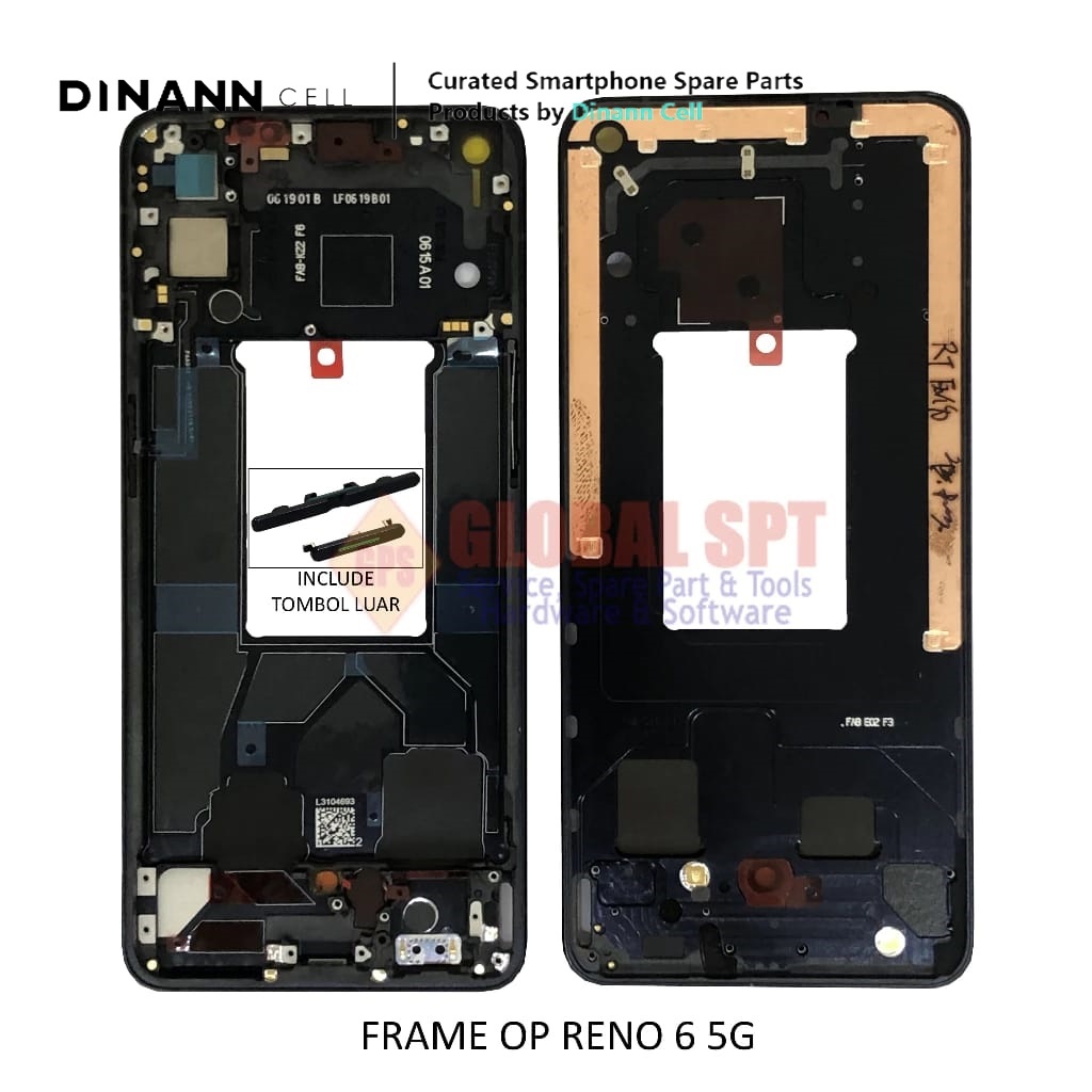 Jual FRAME OPPO RENO 6 5G / TULANG TENGAH / BEZZLE MIDDLE | Shopee ...