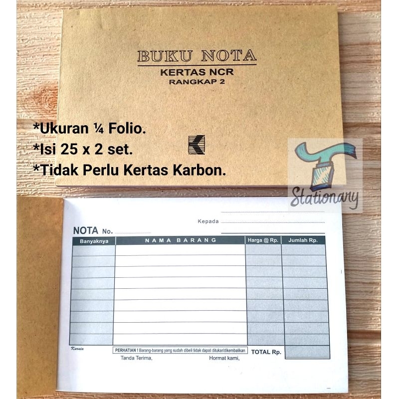 Jual Buku Nota NCR ¼ Folio , 2 Rangkap. | Shopee Indonesia