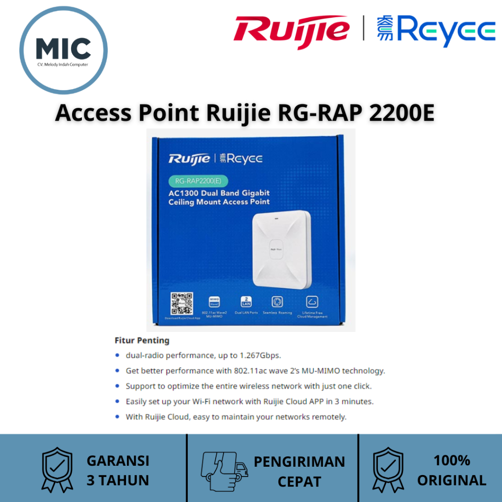 Jual Access Point Ruijie RG-RAP 2200E 10/100/1000 | Shopee Indonesia