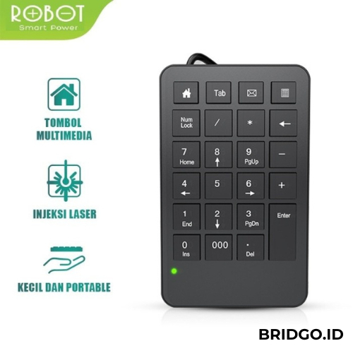 Jual ROBOT Keyboard RK01 Wired Numeric Keypad Black Keyboard Tombol ...