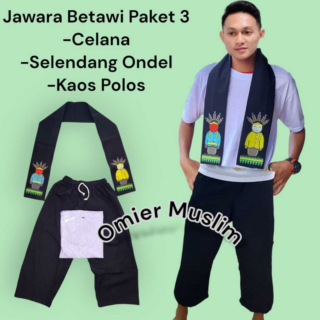 Jual Setelan Baju adat Jawara Betawi dapat Celana Pangsi Selendang ...