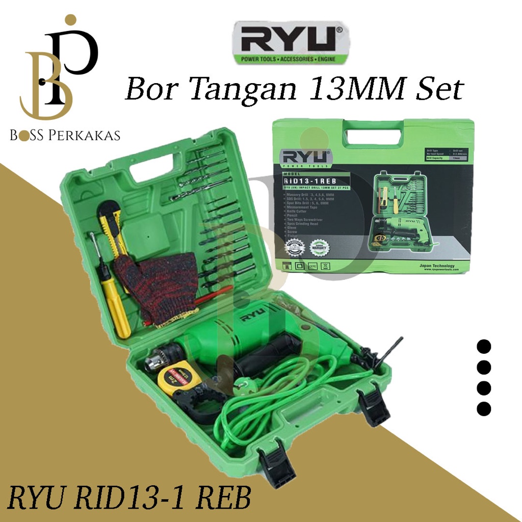 Jual Mesin Bor Set 13mm Ryu / Bor Set 13mm Ryu - RID13-1REB | Shopee ...