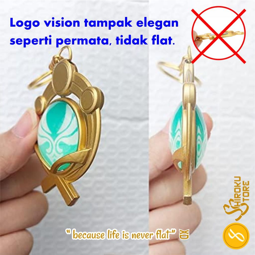 Jual Gantungan Kunci Vision Genshin Impact Keychain Element Metal Frame ...