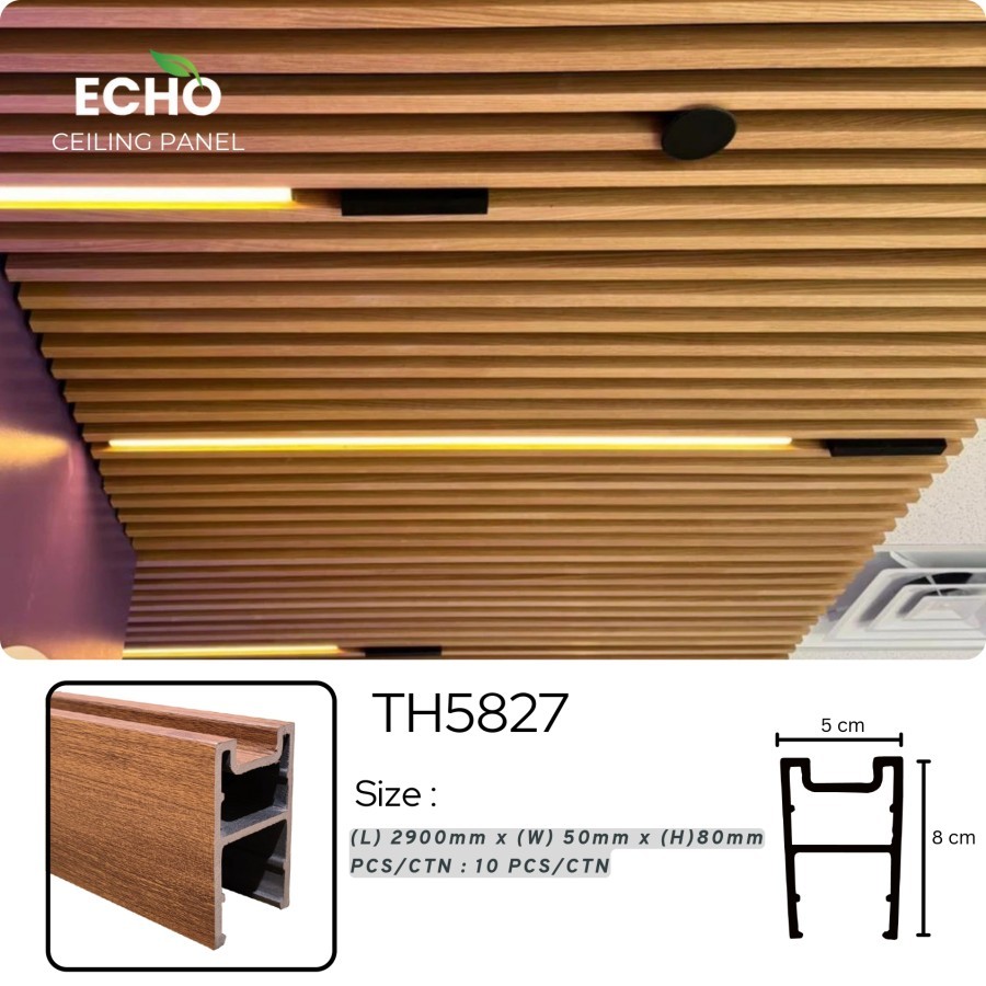 Jual ECHO PVC Ceiling Panel 5cm Motif Kayu / Partisi Plafon PVC Sistem ...