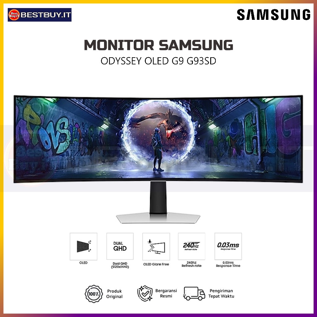 Jual Samsung Odyssey OLED G9 G93SD DQHD 240Hz Gaming Monitor