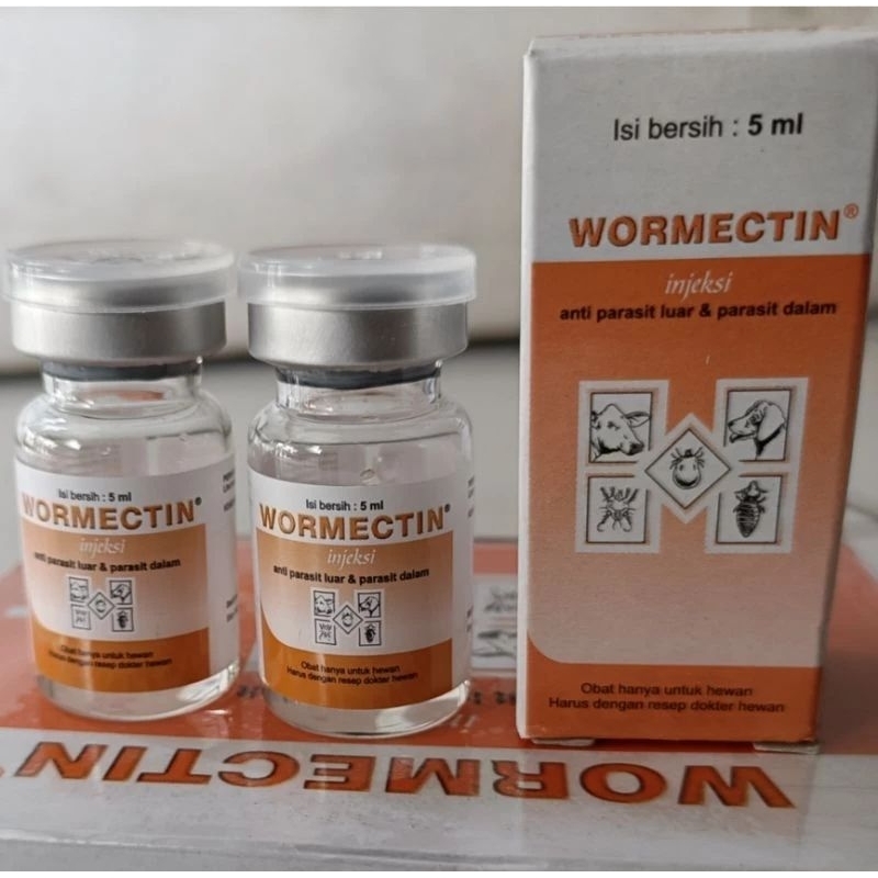 Jual Wormectin 5 ml Injeksi Anti Parasit Cacing Scabies Jamur Hewan ...