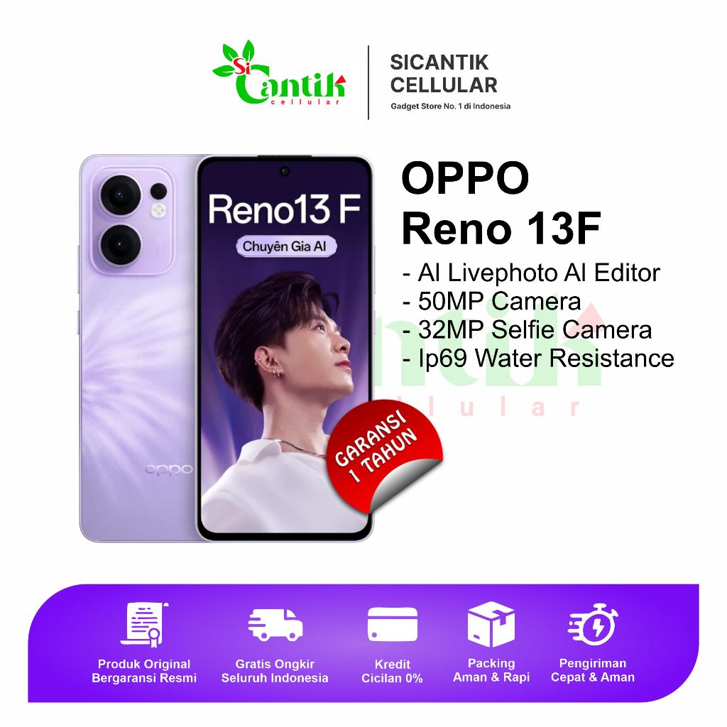 Jual OPPO Reno13 F 4G 8GB/256GB [IP69 Water Resistance, 50MP Ultra ...