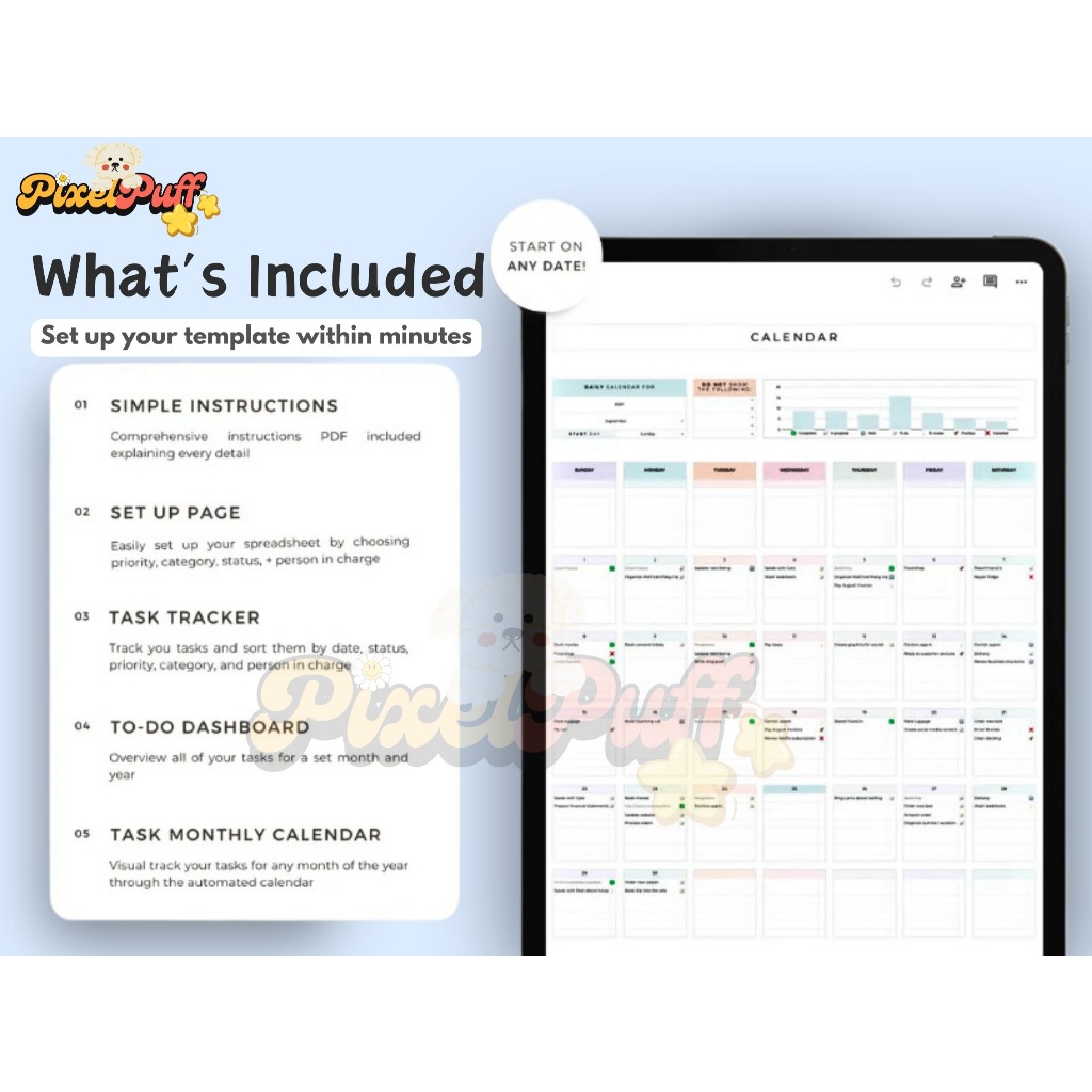 Jual Template To-Do List: Task Planner Digital untuk Google Sheets ...