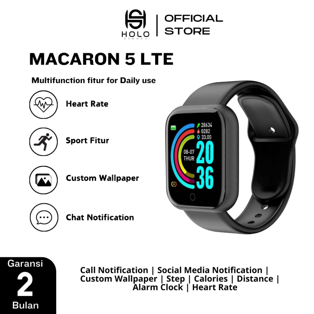 HOLO Series Lte Sport Smartwatch Tahan Air Bluetooth Smart Watch  Pelacak Kebugaran Gelang Pedometer Heart Rate