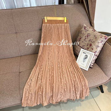 Rok (BRUKAT) Plisket Wanita Pleated Skirt Rok Brukat Rok Pesta Rok Borkat Premium
