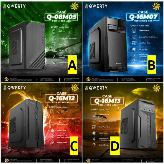 Jual Casing / Case CPU Office QWERTY (Micro ATX) + PSU 450W | Shopee ...