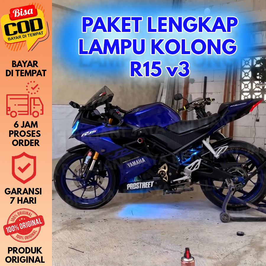 Jual PAKET LENGKAP LAMPU KOLONG LED YAMAHA R15 V3 BONUS STIKER HOLOGRAM ...