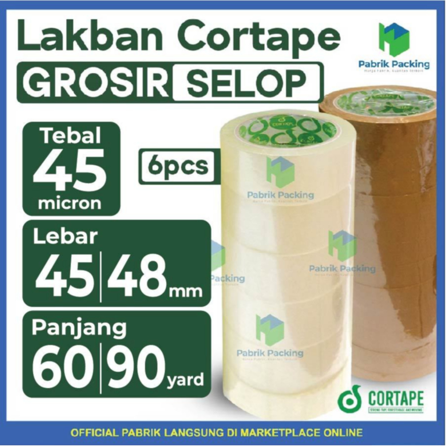 Jual Lakban Cortape Ukuran 45mm x 90yard Grosir Termurah Per Selop ...