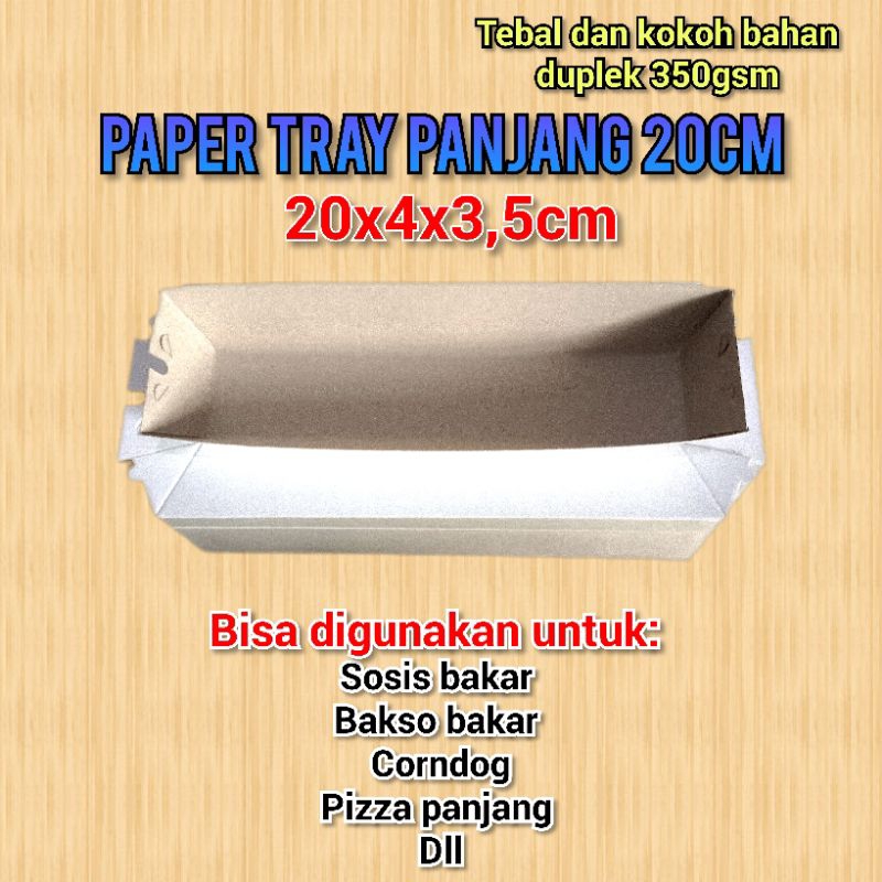 Jual paper tray/tempat wadah sosis bakar / baso bakar / kentang goreng ...