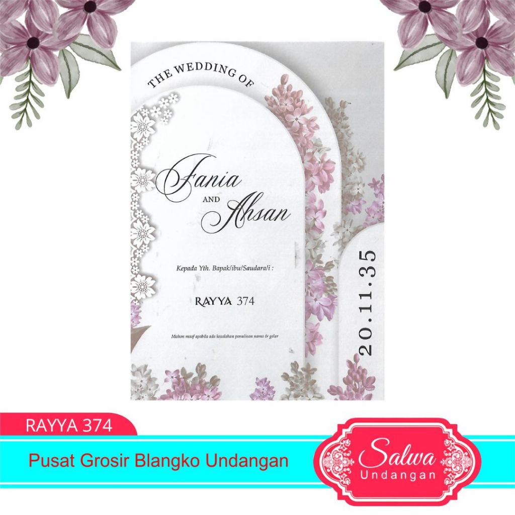 Jual Blangko Undangan Pernikahan Rayya 374 atau kertas undangan kosong ...