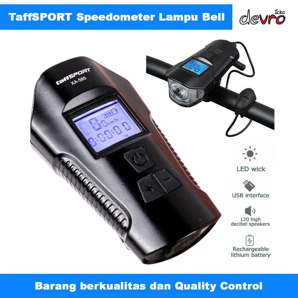 Jual Lampu Depan Sepeda LED Klakson Speedometer LCD 1500mAh - Lampu ...