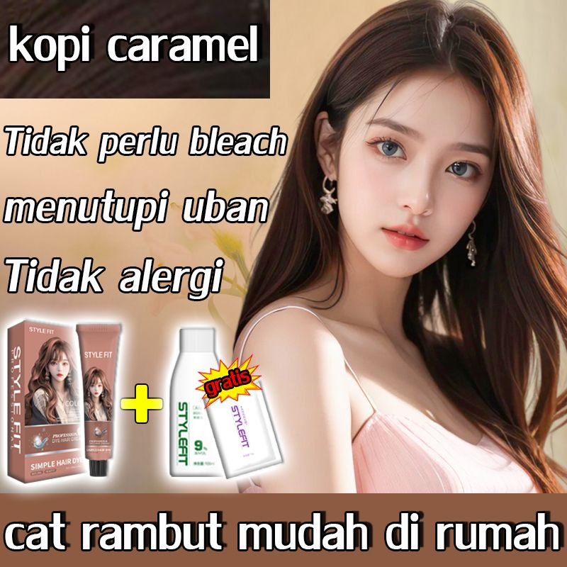 Jual 【menutupi uban】STYLE FIT Kopi karamel Cat rambut 200ML Menutupi ...