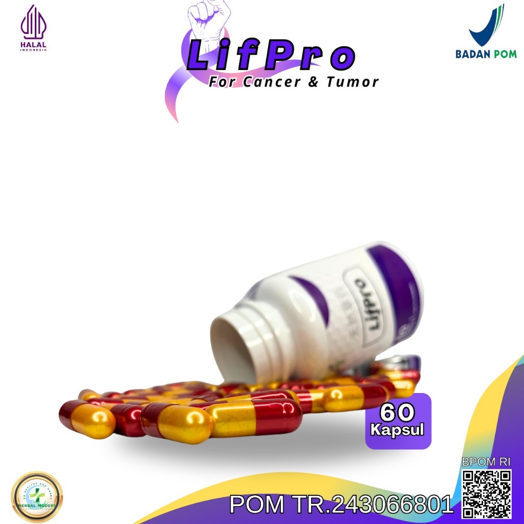 LifPro Obat Kanker Payudara & Tumor Ganas Dosis 500 mg Isi 60 Kapsul 100% Asli Bergaransi