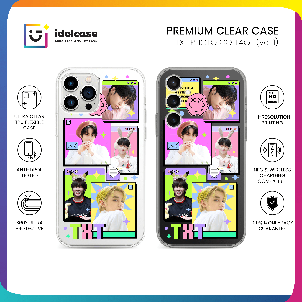 Jual Clear Case TXT PHOTO COLLAGE VERSI 1 Bahan Tebal NFC And Wireless ...