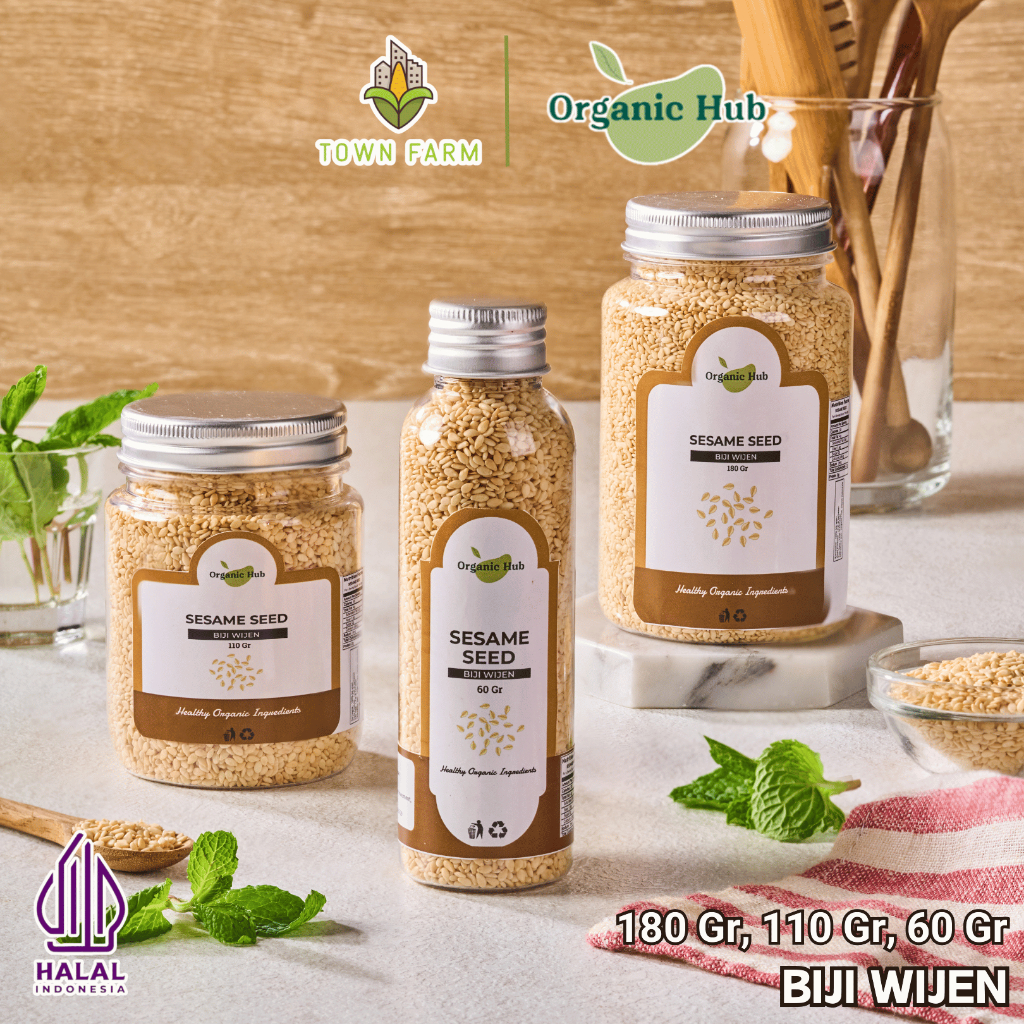Organic Hub Biji Wijen Sangrai Roasted Sesame seed Biji Wijen Putih Bumbu Masak Hiasan Makanan