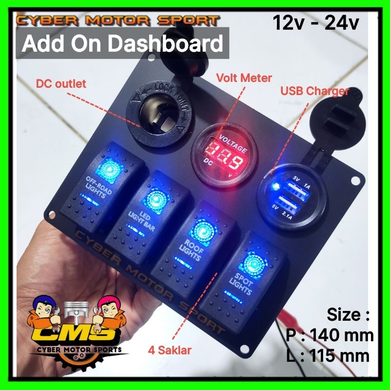 Jual Saklar mobil 12v 24v universal. sakelar on off switch panel ...