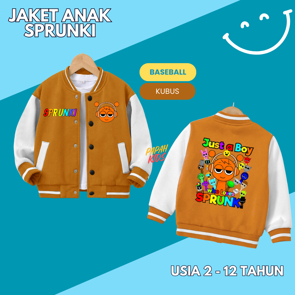 Jual JAKET BASEBALL ANAK LAKI-LAKI PEREMPUAN KARAKTER SPRUNKI BOY ...