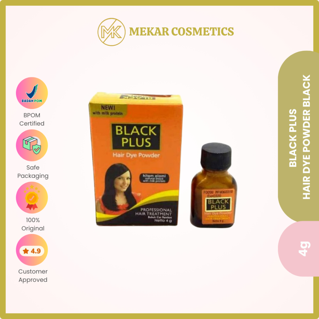 Jual BLACK PLUS HAIR DYE POWDER 4G BLACK - SEMIR RAMBUT | Shopee Indonesia