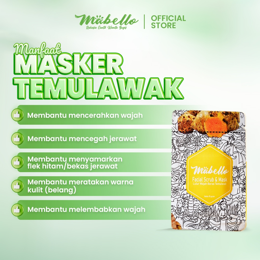 Jual MABELLO Masker Hitam /bedda lotong mabello varian sachet 15gr 2in1 ...