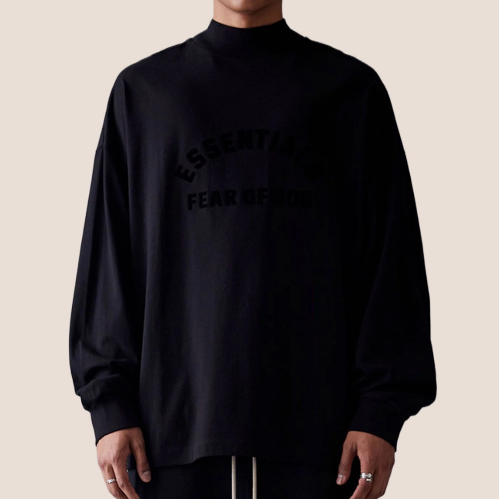 Jual Essentials SS23 Jet Black Long Sleeve Tee Fear of God FOG Original ...