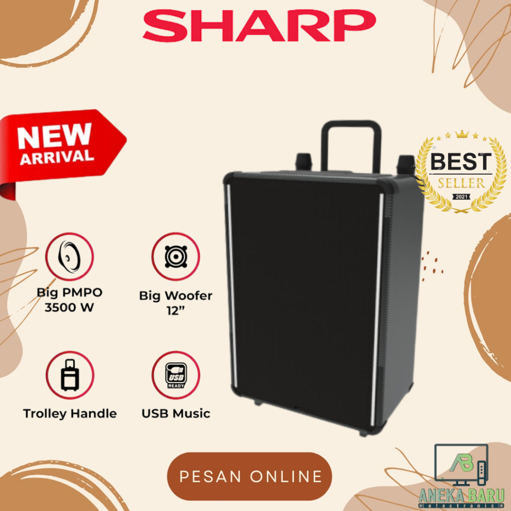 Jual [READY STOCK] Sharp Trolley Active Speaker CBOX-TRB12CBL ...
