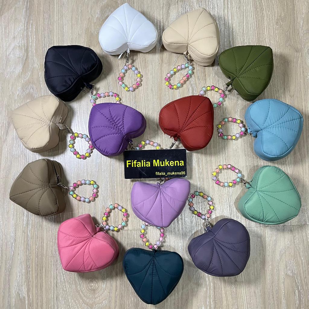 LOVE MUTIARA - Mukena Traveling Mini Dewasa Pouch Love Parasut Premium Korea 2in1